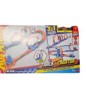NEW Hot Wheels Toy Vehicle Track Creator Triple Loop Kit  Speed Snap - 24pk NWT
